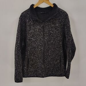 Swiss Tech Womens Black Tweed Full Zip 2 Pockets Size 3X